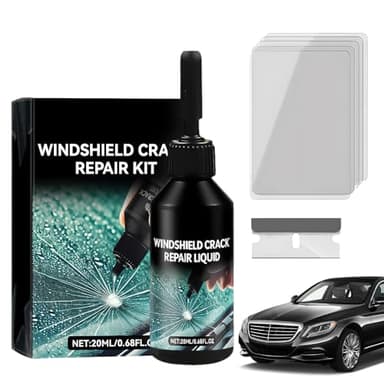 Generico Kit Riparazione Parabrezza Auto, 2025 Nuova Kit Riparazione Vetro Auto, per Chip e Crepe, Bulls-Eye, Ragnatela, a Forma di Stella, Nichel, Mezzaluna (1PCS)
