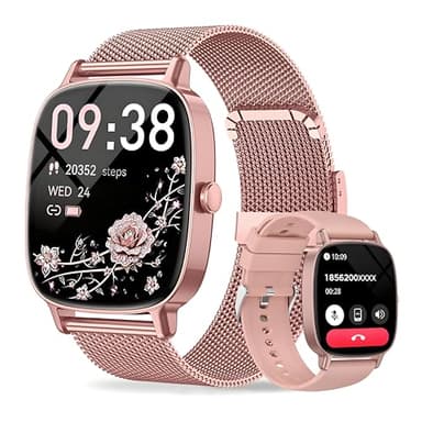 Smartwatch Donne Funzione Telefono, 1.85"HD Orologio Fitness 120+ Modalità Sportive, Fitness Monitoraggio/Cardiaca/Contapassi, Orologio Digitale Impermeabile IP68, Applicabile IOS e Android,Rosa Pink