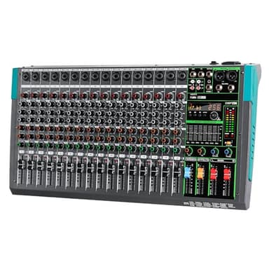 Depusheng PA16 Mixer Audio Professionale Scheda Audio Console Sistema Scrivania Interfaccia 16 Canali USB Digitale Bluetooth MP3 Ingresso Computer 48V Alimentazione Phantom Nero