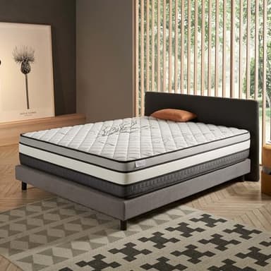 COSMOS - Materasso Matrimoniale 160x190 cm - Solar - Altezza 30 - Schiuma Memory HR, Blue Latex, Ergonomico, Solido, Ipoallergenico, Ventilato - Lato Invernale ed Estivo