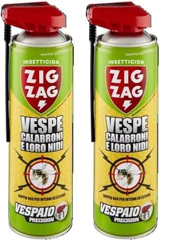 Zig Zag, Vespaio Precision, Insetticida Vespe spray ad azione immediata, con valvola a doppia erogazione, formato 400 ml (Confezione da 2)