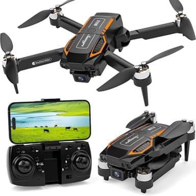 F198 Drone con Telecamera HD, Controllo Gesti/VR, Pieghevole per Adulti - 3D Flip, Volo Waypoint, Posizionamento Ottico, Custodia Trasporto, APP WiFi