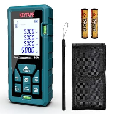 Metro Laser 100m, DT100 Telemetro Laser Distanziometro Laser Impugnatura Portatile Strumento di Misura Digitale Rilevatore di Portata Display LCD a 4 Righe Retroilluminato Grande IP54 Antiurto