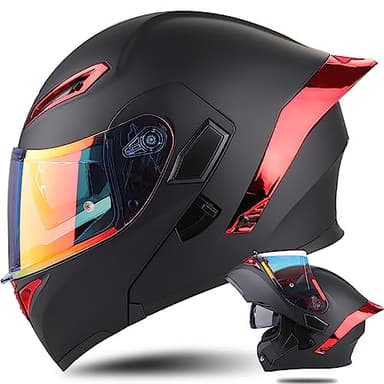 Casco Moto Modulare Apribile Integrato Bluetooth Slot Integrale Flip Up Doppia Visiera Caschi Motocross Modulari Street Bike Omologato DOT ECE per Uomo Donne Casco Modulare Scooter