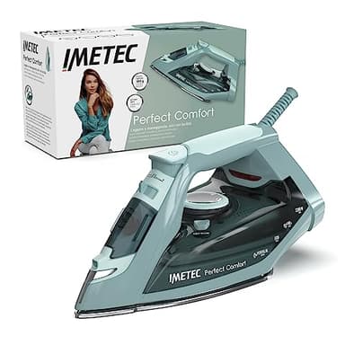 Imetec Perfect Comfort - Ferro da stiro a vapore – Leggero – Maneggevole - Protezione anticalcare - Colpo vapore 140 g - Piastra acciaio inox - 2200 W - Impugnatura ergonomica - Risparmio energetico