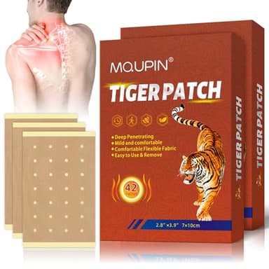 MQUPIN Pain Relief Patches, 84 Cerotti Ginocchio Impacchi di calore naturale a base di erbe per alleviare il dolore alla schiena, al ginocchio, al collo e alla spalla, 12 ore di lunga durata
