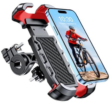 Mohard Porta Cellulare Bici, Blocco di Sicurezza Porta Cellulare Moto, 360° Rotabile Supporto Telefono Bicicletta MTB Universale Manubrio & Protezione Silicone Compatibile con 4.7''-6.8" Smartphones