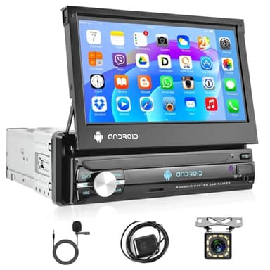 Podofo Android 13 Autoradio 1 Din con Schermo con Navigazione GPS, 7 Pollici Touchscreen Car Stereo con Bluetooth WiFi Navigazione GPS FM RDS Radio Mirror Link USB AUX-IN +Telecamera Posteriore