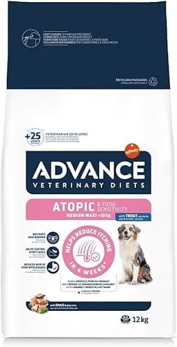 Advance Veterinary Diets Atopic Medium/Maxi - Crocchette Cane Ipoallergenico per Dermatite Atopica e Problemi Pelle - Cibo Secco con Trota, Patata e Aloe Vera - Riduce Prurito - 3 kg