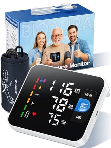 Misuratore Pressione da Braccio, Display digitale a LED Macchinetta Pressione Da Braccio Apparecchio Automatico per Misurare la Pressione Sanguigna a Casa, Per Circonferenza del Braccio da 22 a 42 CM