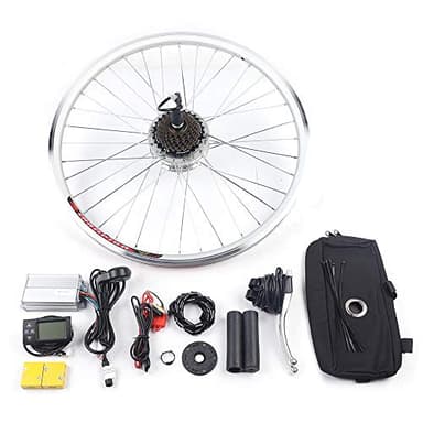 WEIGR Kit di conversione per e-bike da 26 pollici, 36 V, 250 W, con display LCD, Kit bici elettrica, senza spazzole con denti, ruota elettrica, ruota posteriore, motore a mozzo