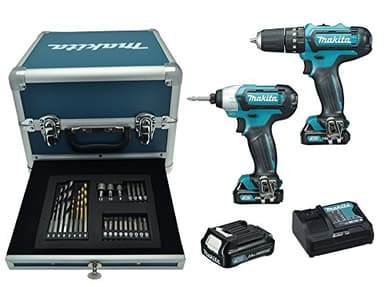 Makita CLX202SAX2 Trapano avvitatore con percussionne + avvitatore a massa battente + 24 accessori + 3 batteria 10,8V 2Ah Li