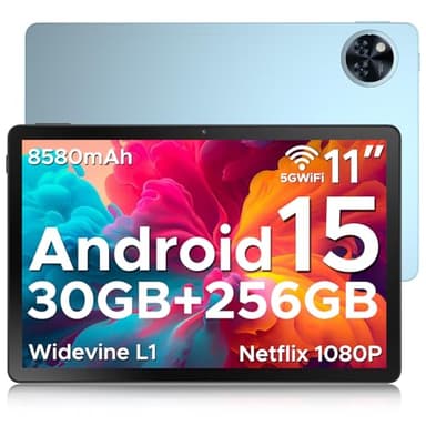 DOOGEE U11 PRO 2025 Tablet Android 15,30GB + 256GB/2TB Tablet 11 Pollici, 8580mAh 7.9mm Thin, Unisoc T7200 Octa Core Tablets Gaming, 13MP+5MP, 90Hz Widevine L1/Face ID/5G WiFi/BT 5.0/OTG/GPS