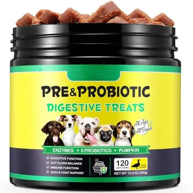 Probiotici per Cani 120P – Integratore Naturale Avanzato per la Salute Intestinale dei Canis – Migliora la Digestione, Rafforza il Sistema Immunitario– Probiotici per Cani di Tutte le Taglie e Età