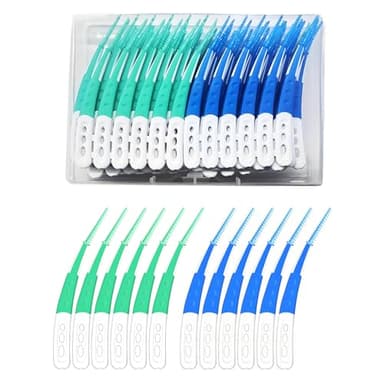 84 Pezzi Scovolini Dentali,Scovolino Denti,Scovolini interdentali, Design Curvo,Spazzolini Interdentali Silicone per Rimuovere Placca e Residui di Cibo, per Pulizia dei Denti