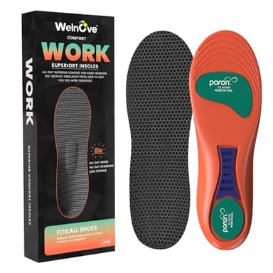 Welnove - Solette per fascite plantare per donne e uomini, per tutto il giorno, in memory foam, comfort superiore, per sperone calcaneare, dolore al tallone, inserti di supporto per scarpe con