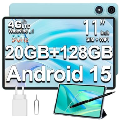 TECLAST P50 Tablet 11 Pollici 90Hz Tablets Android 15, 20GB RAM+128GB ROM(TF 5TB), Dual SIM 4G LTE+5GWiFi, 2GHz Octa-Core, Tablet con Penna+Custodia/7000mAh/GPS/Widevine L1/OTG/Type-C/3.5MM/Metal-2025