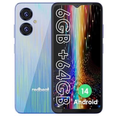 Smartphone Android Sbloccato Economico 6.52" HD - Dual SIM 4G Card | 1.6GHz Processore Octa-Core | 4GB RAM 64GB ROM Espandibile 1TB| Fotocamera 13MP+5MP | Batteria 5000mAh | Bluetooth 5.0 | Blu