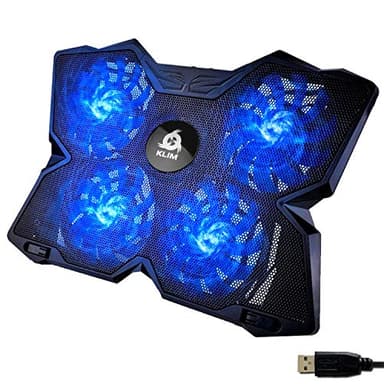 KLIM Wind - Base di raffreddamento PC Portatile + Più di 500 000 unità vendute + Il più potente Supporto PC portatile + Azione Rapida 1200 RPM + Gaming laptop PS5 et PS4 stand + Blu