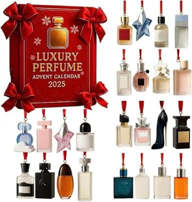 Lussuoso Calendario Avvento Profumi 2025, 24 Giorni di Fragranza Firmate Decorazioni Natalizie, Regalo per Donna e Uomo, Cofanetto Regalo Premium per Conto Alla Rovescia Feste (A)
