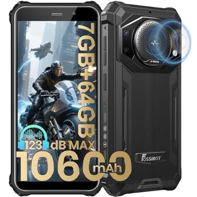 FOSSiBOT F101P Smartphone outdoor 10600 mAh 5,45" schermo HD Cellulare resistente senza contratto Android 13 7 GB RAM + 64 GB ROM Fotocamera 24 MP Impermeabile Antipolvere 4G Dual Sim IP68/IP69K/OTG