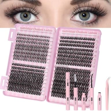 Aomig Kit di Extension per Ciglia, Lash Extension, 640 Pcs DIY Eyelash Extension Kit, Kit Estensione Ciglia per Principiante, Uso Personale e Domestico(9-16 mm)