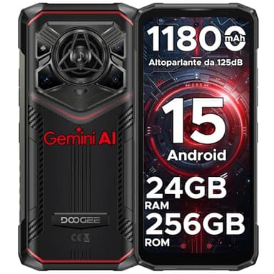 DOOGEE Blade 20 Pro Rugged Smartphone Android 15, 24GB+256GB/2TB TF, Octa Core Telefono indistruttibile, 11800mAh con Visione Notturna Celluare Antiurto, 50MP/NFC/Fingerprint/Face ID/OTG/Widevine L1