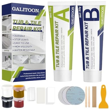 Kit di Riparazione Vasca da Bagno, Kit di Riparazione Piastrelle, Kit di Riparazione Doccia in Ceramica e Smalto, Ripara Lavandini in Ceramica, Kit di Rifinitura per Crepe nella Vasca da Bagno