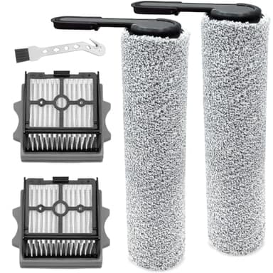 Parti di ricambio per Tineco Floor One Stretch S6/SWITCH S6/S6 stretch lite/S7 Stretch Ultra/S9 Artist /i6 Stretch/i5 Stretch aspirapolvere per liquidi e asciutti,accessori 2 Rulli spazzole+2 Filtri