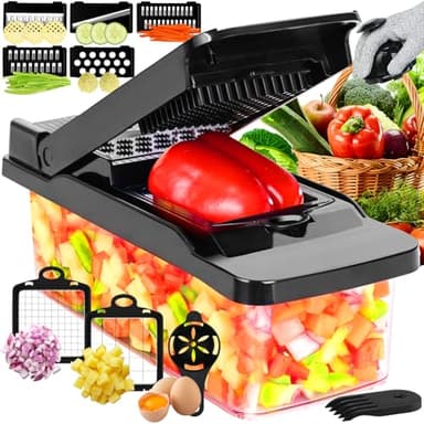 Mandolina per Verdure Professionale,Affettaverdure e Mandolini da Cucina Manuale Multifunzione,Lame Affilate Intercambiabili in Acciaio inox,Tagliare Verdure e grattugiare,nero.