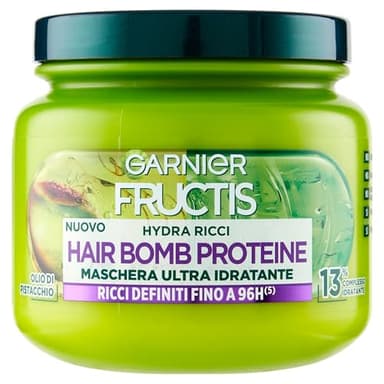 Garnier Fructis Maschera Ultra Idratante, Per Capelli da Mossi a Ricci, Anti-Crespo, Per una Chioma Morbida e Luminosa, Hydra Ricci, 320 ml