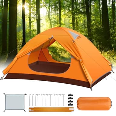 Tenda Campeggio, 2-3 Persone Ultra-Leggero Tenda a Due Porte, Anti UV e Impermeabile, 3-4 Stagioni, Oscurante e Sole, per Campeggio, Viaggi di CoppiaSpiaggia, Arrampicata, Escursioni