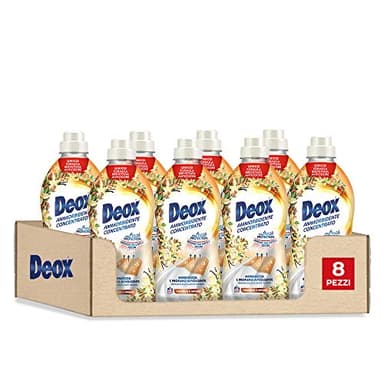 Deox - Ammorbidente Lavatrice Concentrato, 264 Lavaggi, Vaniglia e Argan, Capi Morbidi e Profumati, con Tecnologia Fresh Protection, 660ml x 8 Confezioni