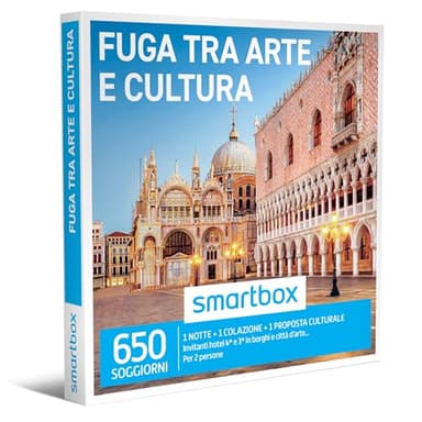 Smartbox Cofanetto regalo Fuga tra arte e cultura, Idea regalo originale, Una notte con colazione e una proposta culturale per 2