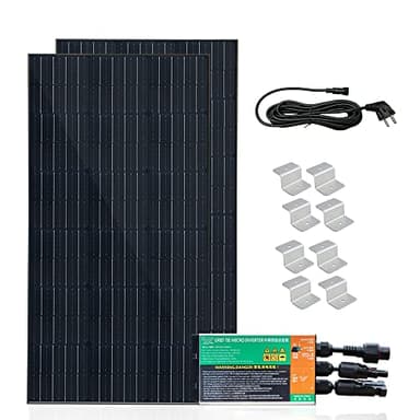 XINPUGUANG Centrale elettrica da balcone 200w presa completa, 2 x 100w pannello solare fotovoltaico monocristallino, 300 watt inverter, plug & play, mini impianto solare (200)