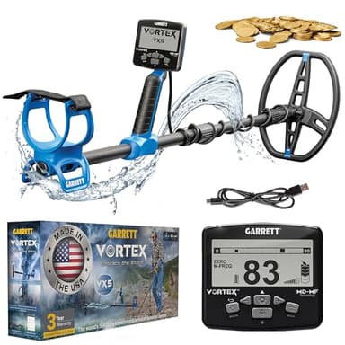 Garrett Metal Detectors Vortex VX5 - Metal detector professionale per adulti, impermeabile fino a 4,9 m, 21,6 x 27,9 cm, leggero 1,3 kg, aggiornabile per prestazioni migliorate