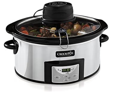 Crock-pot CSC012X Slow Cooker, Pentola per Cottura Lenta, Capienza 5.7 lt, fino a 6-8 persone, 2 impostazioni cottura, Auto Mescolante, Display Digitale, Timer Countdown