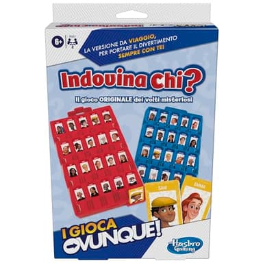 Hasbro Gaming Indovina Chi?, I Gioca Ovunque, Gioco Portatile, Giochi da Tavolo da Viaggio per Bambini e Bambine dai 6 Anni in Su, Giocattolo dei Volti Misteriosi con Indovinelli per 2 Giocatori