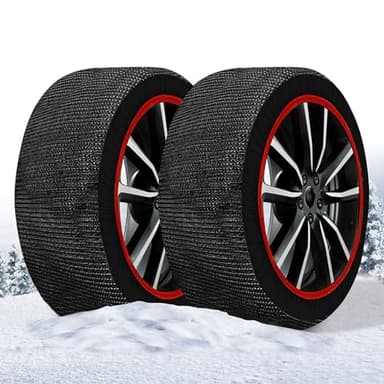 Calze Da Neve Omologate, Modello Super, +50% Resistenza +50% Durata, Per Auto Elettriche SUV 4X4 Camper Caravan Veicoli Commerciali (L)
