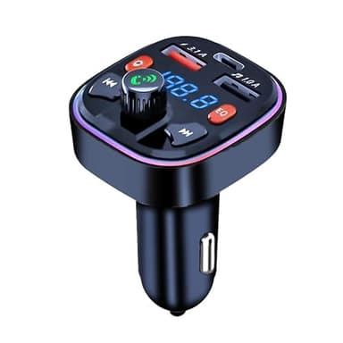 HSYWBC Trasmettitore Bluetooth per Auto, FM Transmitter per Auto Radio, MP3 Audio Lettore, Adattatori Vivavoce Car Kit, 5.0 V Bluetooth Auto con 2 Porte USB (PD 20W & QC 3.0) Supporta U Disk