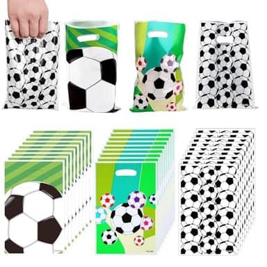 30 sacchetti regalo per feste di calcio in plastica, per bambini, per feste di calcio, regali di compleanno, regali di compleanno per bambini