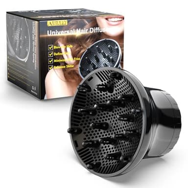 AISEELY Diffusore per Capelli, Universale dei Capelli Diffusore, Diffusore Per Asciugacapelli In Silicone, Diffusore per Capelli Ricci Neri Regolabile da 4cm a 7cm