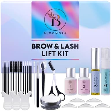 Laminazione Ciglia Kit Completo, Kit per laminazione sopracciglia, Soluzione 2 in 1, Kit per la Laminazione delle Sopracciglia a Casa, Durata 6-8 Settimane, 15 Applicazioni, DIY Lash Lift Kit