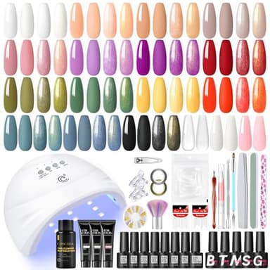 COSCELIA Kit Unghie Gel Completo, 15 Coloris Set Smalto Semipermanente Unghie con 3 Gel Ricostruzione Unghie, Matt Top Base Coat Regali per Principianti