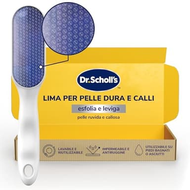 Scholl Lima per Piedi Manuale in Nano Vetro per Una Rimozione Delicata di Calli e Duroni, Lima per Talloni Screpolati, Impugnatura Antiscivolo
