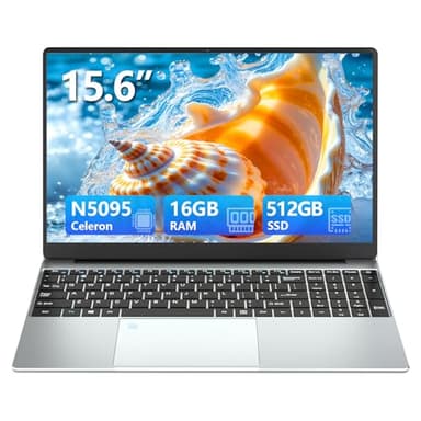 Portatile PC 15,6 Pollici,Notebook 16GB RAM 512GB SSD,Celeron N5095,Computer Portatile Win11 1920x1080 IPS, Laptop Retroilluminazione,Sblocco Impronta Digitale, Webcam,WiFi5, USB 3.0 * 2