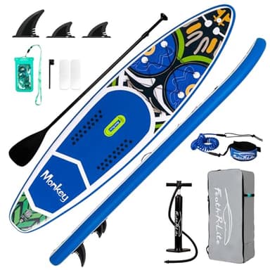 FunWater Tavola da surf gonfiabile SUP completa paddleboard accessori pagaia regolabile,pompa,zaino da viaggio,guinzaglio di sicurezza,custodia impermeabile
