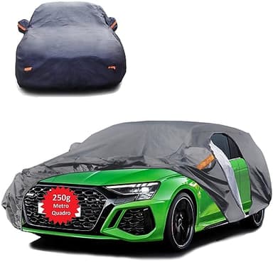 Rebeca Shop Telo Copri Auto Copriauto Felpato Impermeabile Con 6 Rifrangenti E Zip Lato Guida Resistente Pioggia Sole Grandine Per Ogni Auto (XXL: 570x200x120cm)