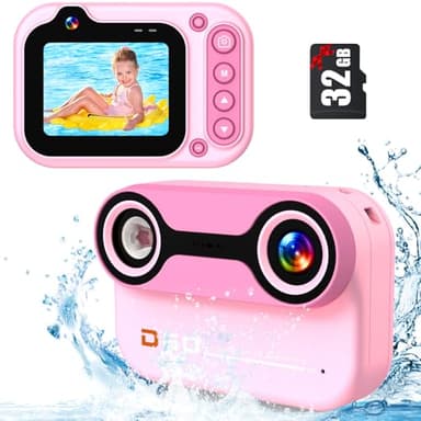 Macchina Fotografica Subacquea 10FT 1080P Full HD 26MP Fotocamera Subacquea Digitale, 10X Zoom Digitale, Telecamera Subacquea Per Selfie Subacquei, Nuoto, Spiaggia, Parco Acquatico - Rosa