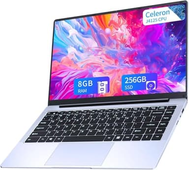 Insoluxia PC Portatile Celeron J4125 Notebook 14,1 Pollici IPS FHD(8GB LPDDR4 RAM 256GB SSD Laptop),Computer Portatile convertibile a 180°, BT5.0, USB3.0, protegge la tastiera Italiano